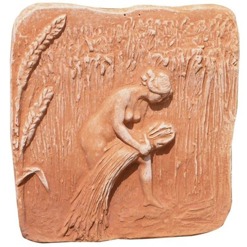 Impruneta Terracotta, Pannello "La Mietitura", Wandbild "Ernte", Paneel, Dekoration