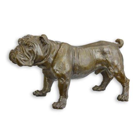 Bronzeskulptur englische Bulldogge, Hundefigur, A BRONZE SCULPTURE OF AN ENGLISH BULLDOG