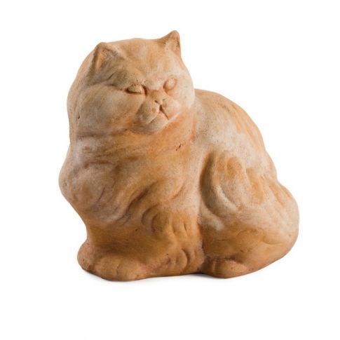 Steinfigur Tierfigur Katze mini terracotta 