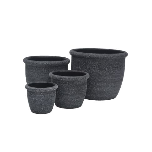Blumentöpfe Painted Dusty Black - rund - schwarz - 4 Größen