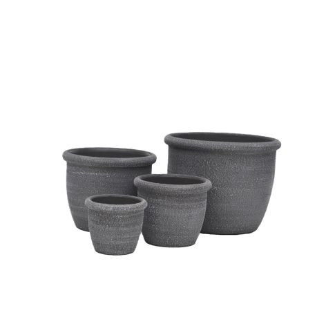Blumentöpfe Painted Dusty Grey - rund - grau - 4 Größen