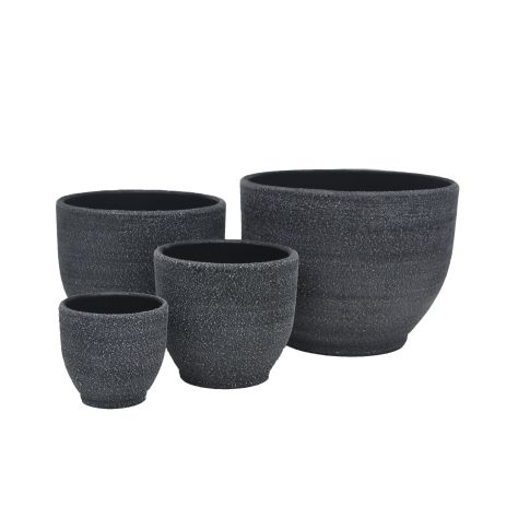 Blumentopf Painted Dusty Black - rund - schwarz - 4 Größen