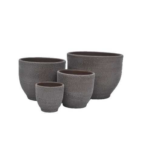 Blumentöpfe Painted Dusty Grey - rund - grau - 4 Größen