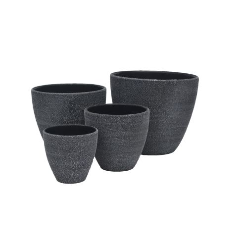Blumentöpfe Painted Dusty Black - rund - schwarz - 4 Größen