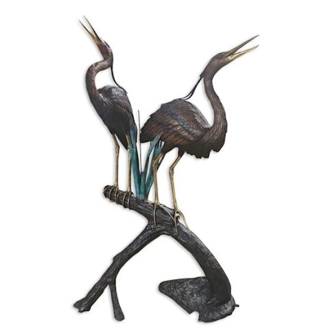 Brunnenfigur Reiher - H. 235 cm - Bronze