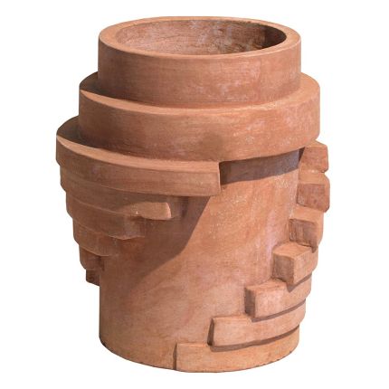 Impruneta Terracotta, Circle Rings, Pflanztopf, rund, modern, Stufendekor, Terracottatopf