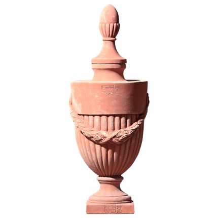 Impruneta Terracotta, Alzata Impero, Terracottadekoration, Endstück, Empire-Stil, Verzierungselement