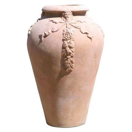 Impruneta Terracotta, Orcio Ad Anfora Festonato, Krug mit Verzierung