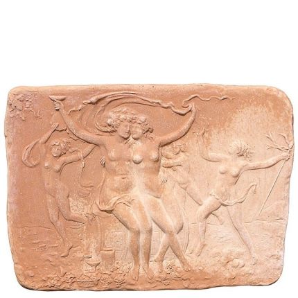 Impruneta Terracotta, Pannello "Il Brindisi", Wandbild "Der Toast", Dekoration, Relief