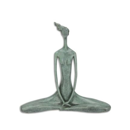 Moderne Bronzefigur, Frauenfigur, Yoga, A MODERNIST BRONZE SCULPTURE OF A FEMALE IN YOGA POSE