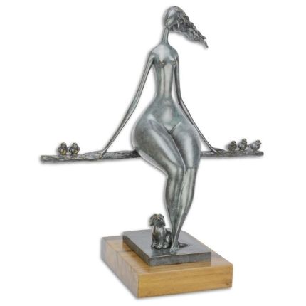 Moderne Bronzefigur, Frauenfigur, A MODERNIST BRONZE SCULPTURE OF A RELAXING FEMALE NUDE