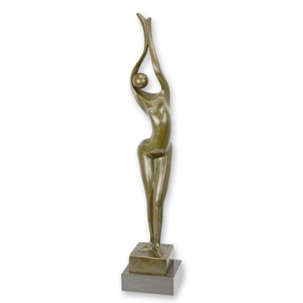 Moderne Bronzefigur weiblicher Akt, A MODERNIST BRONZE SCULPTURE OF A FEMALE NUDE