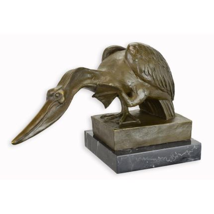 Bronzefigur Pelikan, A BRONZE SCULPTURE OF A PELICAN