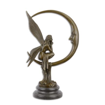 Bronzefigur Mondfee, A BRONZE SCULPTURE OF THE MOON FAIRY