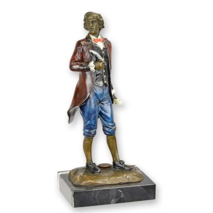 Farbige Bronzefigur Wolfgang Amadeus Mozart, A BRONZE SCULPTURE OF MOZART