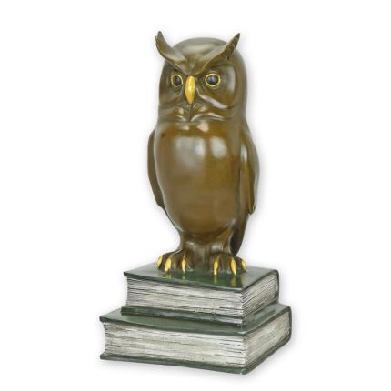 Bronzefigur weise Eule, A BRONZE SCULPTURE OF THE WISE OWL