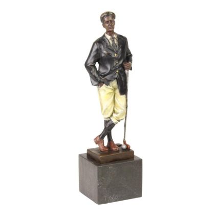 Bronzefigur Golfer, A BRONZE SCULPTURE OF A GOLFER