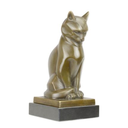 Bronzetierfigur Katze, A BRONZE SCULPTURE OF A CAT