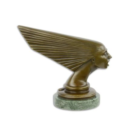 Art-Deco-Bronzefigur, moderne Büste,  A BRONZE ART DECO CAR MASCOT "SPIRIT OF THE WIND"