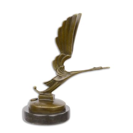 Art-Deco-Bronzefigur Storch Auto-Maskottchen, A BRONZE ART DECO STORK CAR MASCOT