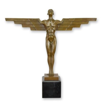 Bronzefigur Ikarus - geflügelter Mann - Höhe 43,7 cm