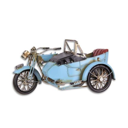 Miniaturmodell Motorrad mit Seitenwagen, A TIN MODEL OF A MOTORCYCLE WITH SIDECAR