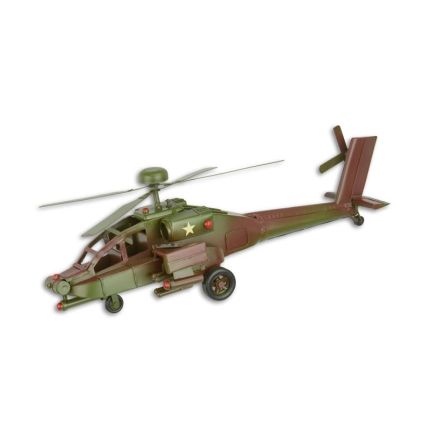 Miniaturmodell Apache Kampfhubschrauber, Zinnblech, A TIN MODEL OF AN APACHE HELICOPTER