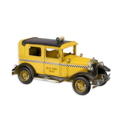 Blechmodel Miniatur-Taxi, Oldtimer, A TIN MODEL OF A YELLOW CAB