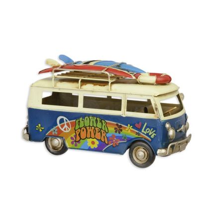 
Miniaturbus, Zinnblech, A TIN MODEL OF A FLOWER POWER SURF BUS
