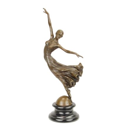 Bronzefigur schwebende Tänzerin, A BRONZE SCULPTURE OF A HOVERING DANCER