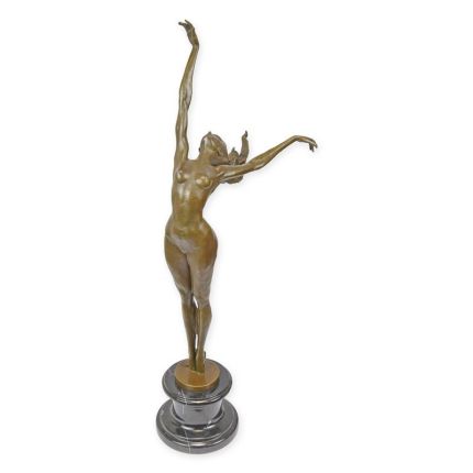 Bronzefigur nackte Tänzerin, A BRONZE SCULPTURE OF A FEMALE NUDE DANCER