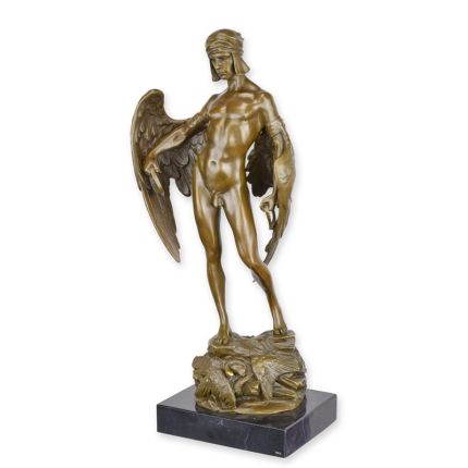 Bronzefigur Ikarus, Männerfigur, A BRONZE SCULPTURE OF ICARUS