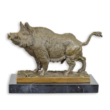 Bronzefigur Wildschwein - Länge 32,3 cm - Dekofigur