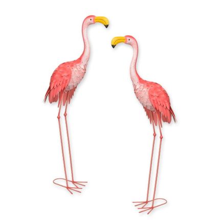 2er-Set Metallfiguren Flamingos, A PAIR OF METAL FLAMINGO'S