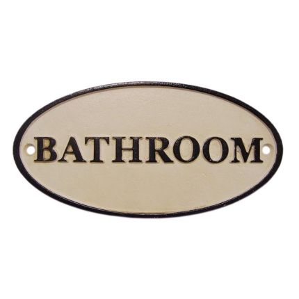 Gusseisenschild, A CAST IRON "BATHROOM" PLAQUE