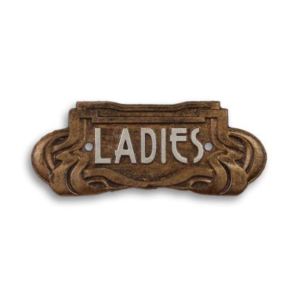 Gusseisenschild, A CAST IRON ART NOUVEAU "LADIES" PLAQUE