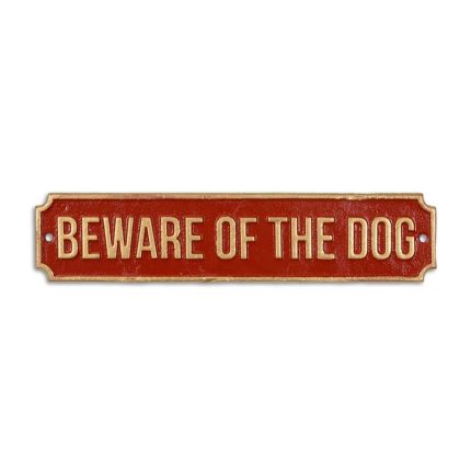 Gusseisenschild, A CAST IRON "BEWARE OF THE DOG" PLAQUE