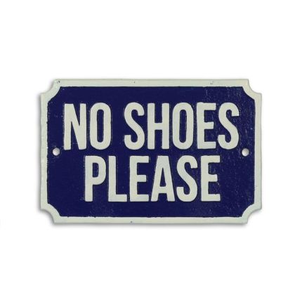 Gusseisenschild, A CAST IRON "NO SHOES PLEASE" PLAQUE