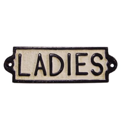 
Gusseisenschild, A CAST IRON "LADIES" PLAQUE
