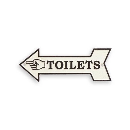 Gusseisen-Pfeilschild "Toiletten", A CAST IRON ARROW SIGN "TOILETS"