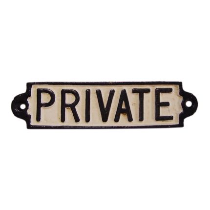 Gusseisen-Schild "Privat", A CAST IRON "PRIVATE" PLAQUE