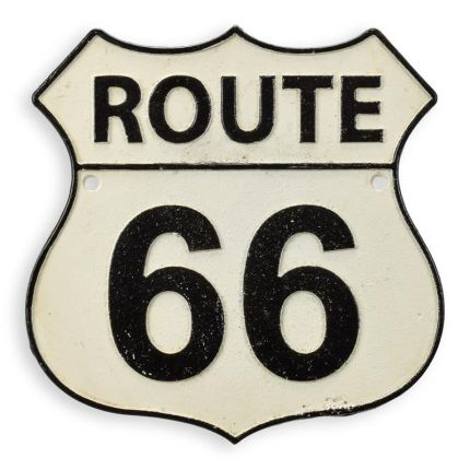 Gusseisenschild, A CAST IRON "ROUTE 66" PLAQUE