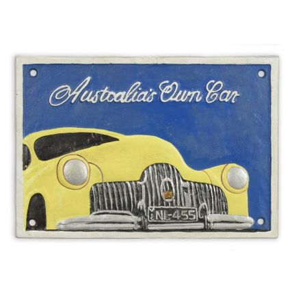 Schild aus Gusseisen, A CAST IRON AUSTRALIA'S OWN CAR" PLAQUE"