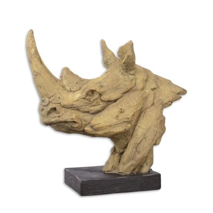 Polyresin-Tierfigur Nashorn-Kopf, A RESIN SCULPTURE OF A RHINOCEROS HEAD