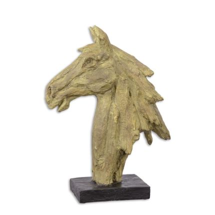 Polyresin-Tierfigur Pferdekopf, A RESIN SCULPTURE OF A HORSE HEAD