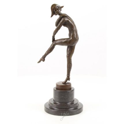 Bronzefigur Harlekin-Tänzerin, A BRONZE SCULPTURE CALLED "HARLEQUINADE"