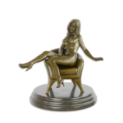 Erotische weibliche Bronzefigur, AN EROTIC BRONZE SCULPTURE OF A SEATED FEMALE NUDE