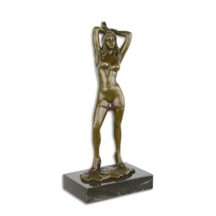 Erotische Bronzefigur, weiblicher Akt, AN EROTIC BRONZE SCULPTURE OF A FEMALE NUDE