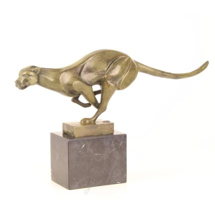 Bronzetierfigur Jaguar, A BRONZE SCULPTURE OF A RUNNING COUGAR