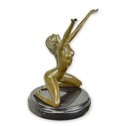 Erotische Bronzefigur, weiblicher Akt, A BRONZE SCULPTURE OF A FEMALE NUDE